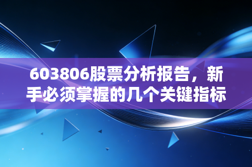 603806股票分析报告，新手必须掌握的几个关键指标