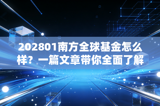 202801南方全球基金怎么样？一篇文章带你全面了解风险！