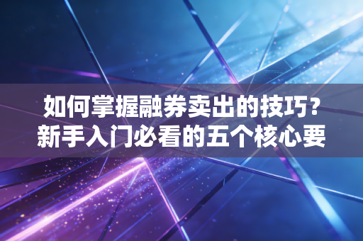 如何掌握融券卖出的技巧？新手入门必看的五个核心要点！