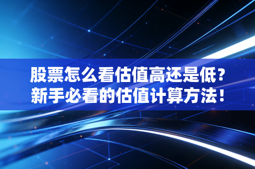 股票怎么看估值高还是低？新手必看的估值计算方法！