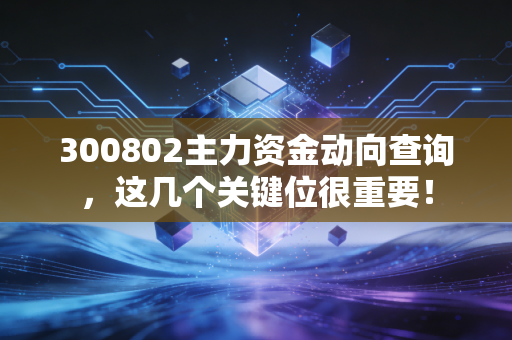 300802主力资金动向查询，这几个关键位很重要！