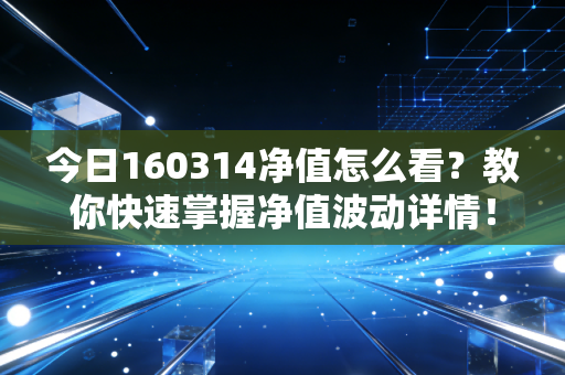 今日160314净值怎么看？教你快速掌握净值波动详情！