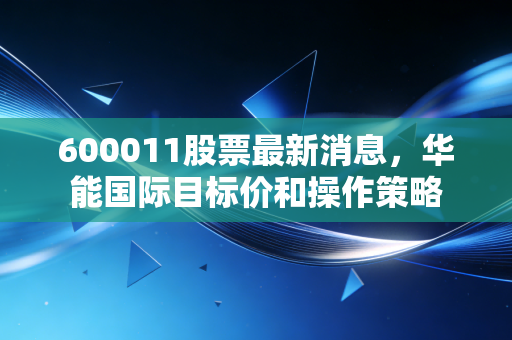 600011股票最新消息，华能国际目标价和操作策略