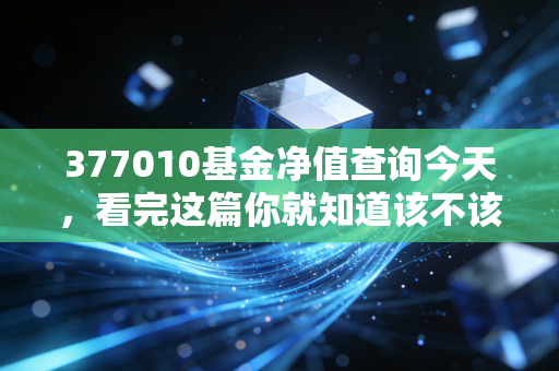 377010基金净值查询今天，看完这篇你就知道该不该卖！