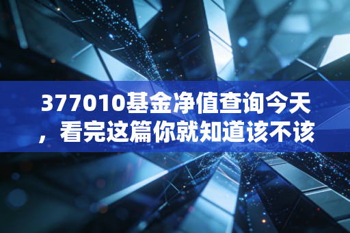 377010基金净值查询今天，看完这篇你就知道该不该卖！