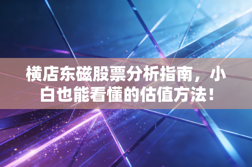 横店东磁股票分析指南，小白也能看懂的估值方法！