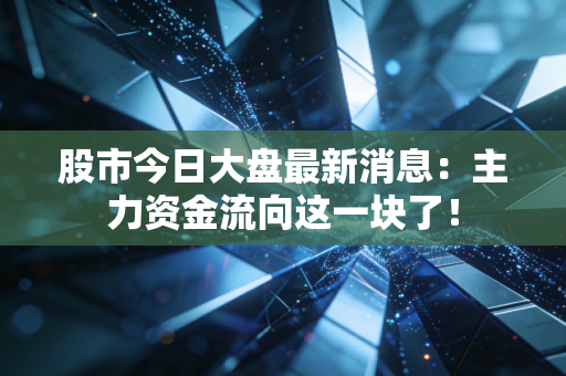 股市今日大盘最新消息:主力资金流向这一块了!