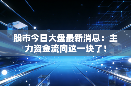 股市今日大盘最新消息:主力资金流向这一块了!
