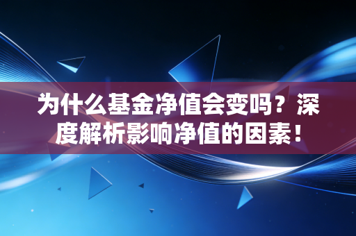 为什么基金净值会变吗?深度解析影响净值的因素!