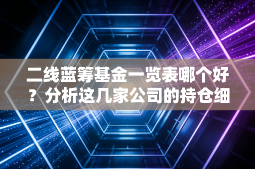 二线蓝筹基金一览表哪个好？分析这几家公司的持仓细节！