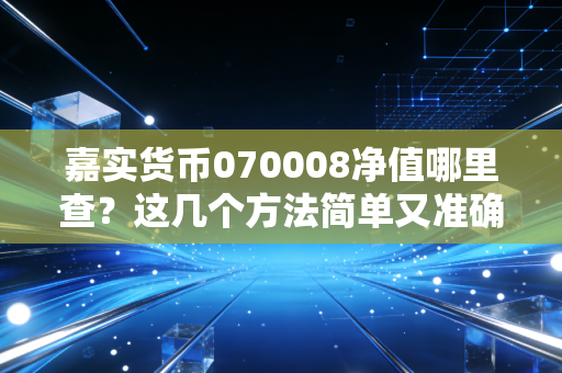嘉实货币070008净值哪里查？这几个方法简单又准确！
