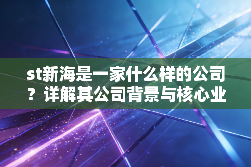 st新海是一家什么样的公司？详解其公司背景与核心业务！