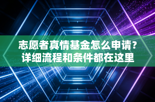 志愿者真情基金怎么申请？详细流程和条件都在这里