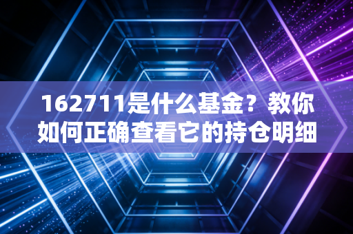 162711是什么基金？教你如何正确查看它的持仓明细！