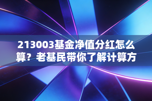 213003基金净值分红怎么算?老基民带你了解计算方法!