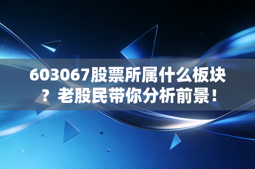 603067股票所属什么板块?老股民带你分析前景!