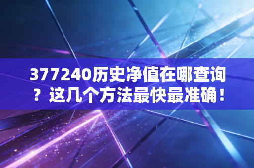 377240历史净值在哪查询?这几个方法最快最准确!