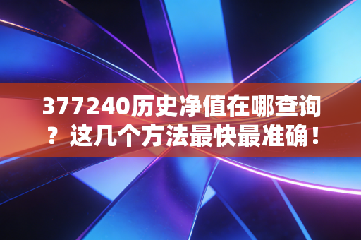 377240历史净值在哪查询？这几个方法最快最准确！
