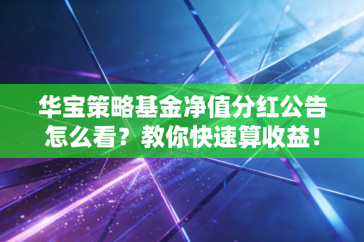 华宝策略基金净值分红公告怎么看?教你快速算收益!