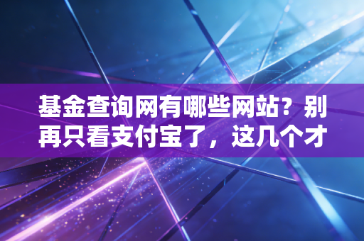 基金查询网有哪些网站?别再只看支付宝了,这几个才是专业玩家的藏宝库