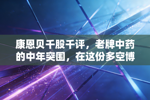 康恩贝千股千评，老牌中药的中年突围，在这份多空博弈中我们该信谁？