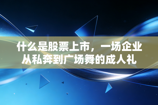 什么是股票上市,一场企业从私奔到广场舞的成人礼