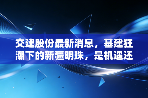交建股份最新消息，基建狂潮下的新疆明珠，是机遇还是泡沫？