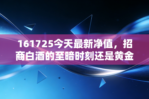 161725今天最新净值，招商白酒的至暗时刻还是黄金坑？深度复盘与基民生存实录