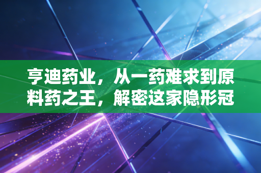亨迪药业，从一药难求到原料药之王，解密这家隐形冠军的周期宿命