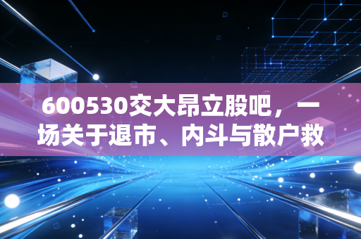 600530交大昂立股吧，一场关于退市、内斗与散户救赎的深度复盘