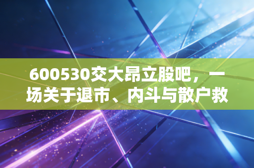 600530交大昂立股吧，一场关于退市、内斗与散户救赎的深度复盘