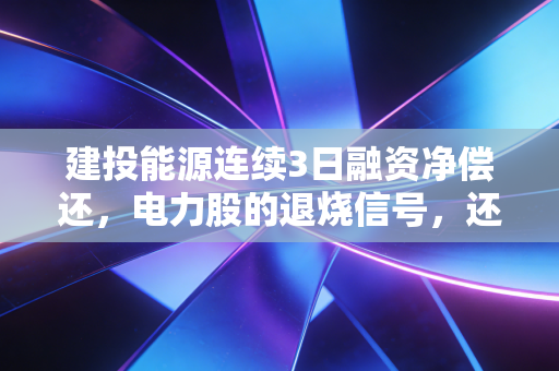 建投能源连续3日融资净偿还，电力股的退烧信号，还是倒车接人？