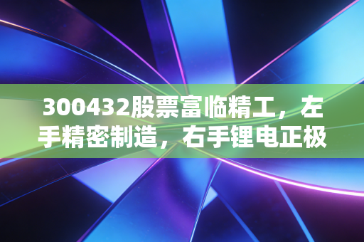 300432股票富临精工,左手精密制造,右手锂电正极,这只混血儿到底值不值得托付?