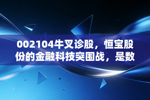 002104牛叉诊股,恒宝股份的金融科技突围战,是数字货币风口下的真金白银还是昙花一现?