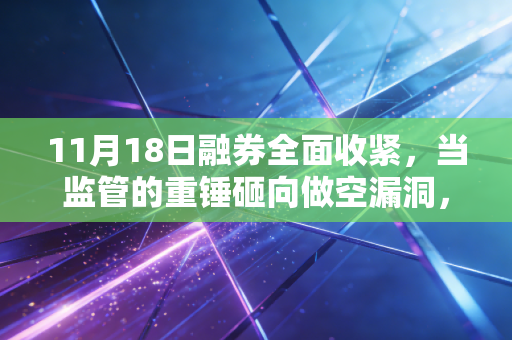 11月18日融券全面收紧，当监管的重锤砸向做空漏洞，散户的春天来了吗？