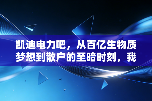 凯迪电力吧,从百亿生物质梦想到散户的至暗时刻,我们该如何避开资本市场的价值陷阱?