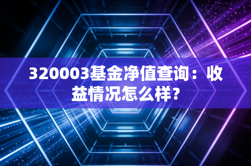 320003基金净值查询：收益情况怎么样？