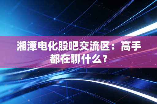 湘潭电化股吧交流区：高手都在聊什么？