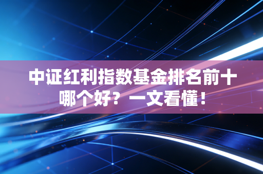 中证红利指数基金排名前十哪个好？一文看懂！