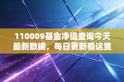 110009基金净值查询今天最新数据，每日更新看这里！