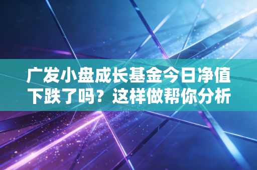 广发小盘成长基金今日净值下跌了吗？这样做帮你分析！
