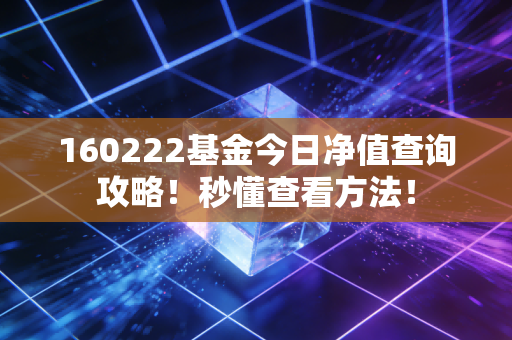 160222基金今日净值查询攻略！秒懂查看方法！