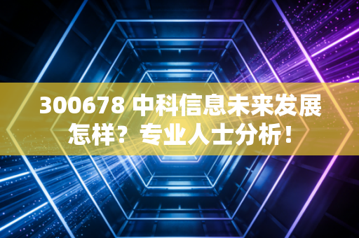 300678 中科信息未来发展怎样？专业人士分析！