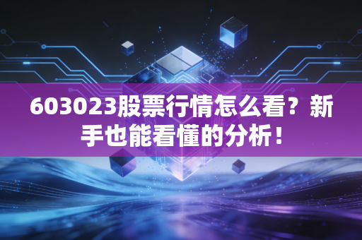 603023股票行情怎么看？新手也能看懂的分析！