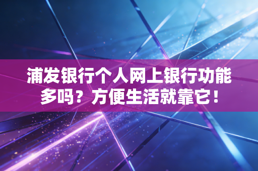 浦发银行个人网上银行功能多吗?方便生活就靠它!