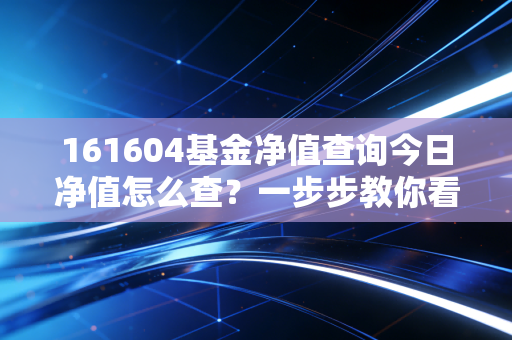 161604基金净值查询今日净值怎么查？一步步教你看懂！
