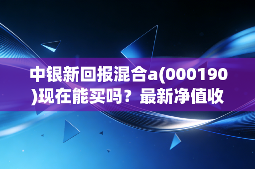 中银新回报混合a(000190)现在能买吗？最新净值收益分析！