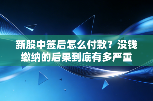 新股中签后怎么付款？没钱缴纳的后果到底有多严重