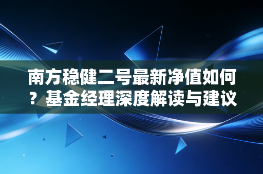 南方稳健二号最新净值如何？基金经理深度解读与建议