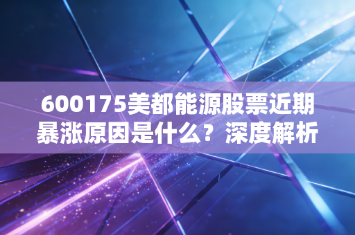 600175美都能源股票近期暴涨原因是什么？深度解析公司动态